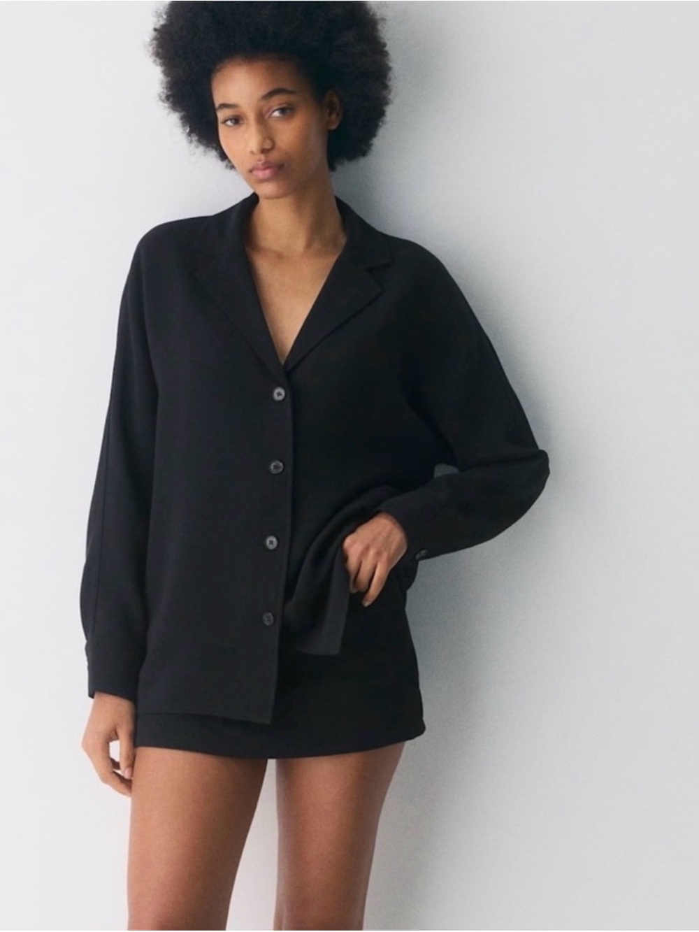 Aritzia Wilfred Freeform Shirt Black jacket blazer womens oversized small